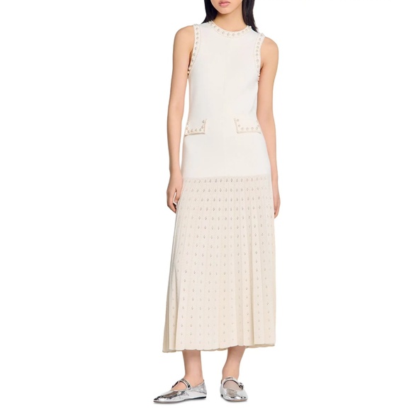 Blondine Pearl Bead Knit Maxi Dress - Picture 1 of 5